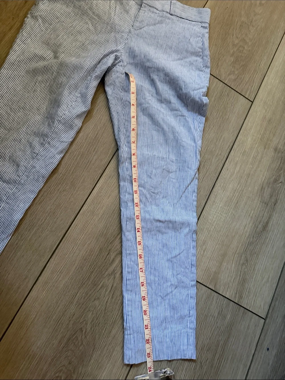 Banana Republic Blue & White Pinstripe Chinos - Slim Straight